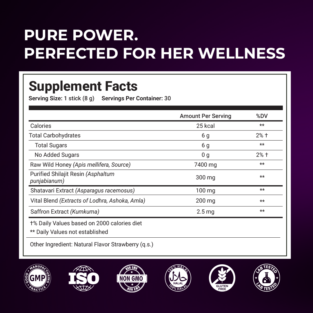 Himalayan Shilajit Honey Sticks Pro (Berry Bloom)