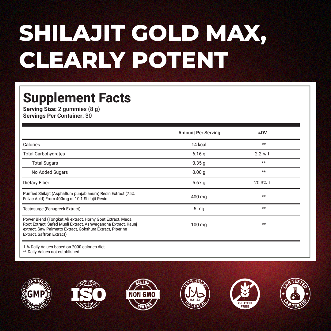 12-in-1 Pure Himalayan Shilajit Gold Max Gummies
